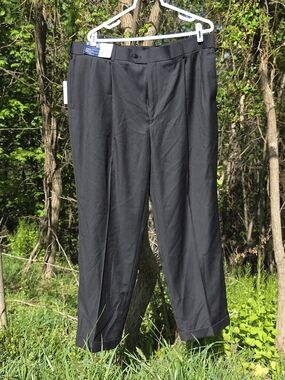 Stanford Men's Black Dress Pants - Classic Straight Fit Size 40x30